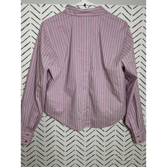 L'AGENCE Cosette Striped High-Low Cropped Button Up Shirt Size Small - Picture 3 of 9